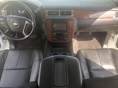 Chevy interior detail with conditioned leather seats.